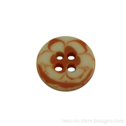Imitation Horn Polyester Button, Fancy Flower Design, Available in Various Patterns/Designs